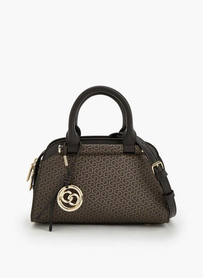 Monogram Print Tote Bag With Detachable Strap