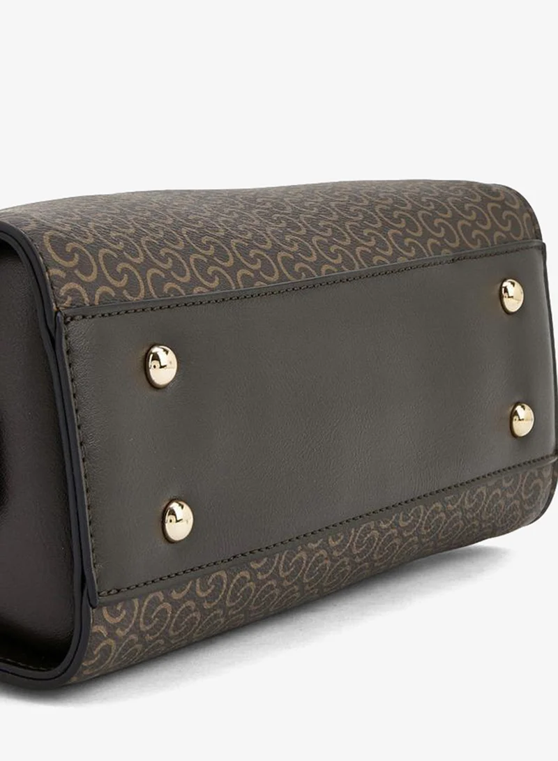 Celeste BROWN Monogram Print Tote Bag With Detachable Strap for Women | Best Price UAE