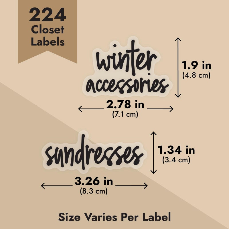 Talented Kitchen Closet Storage Labels - 224 Black Pre-Printed Closet Tags for Organizing Bins, Baskets, and Kitchen Storage (Water Resistant) - Image 3