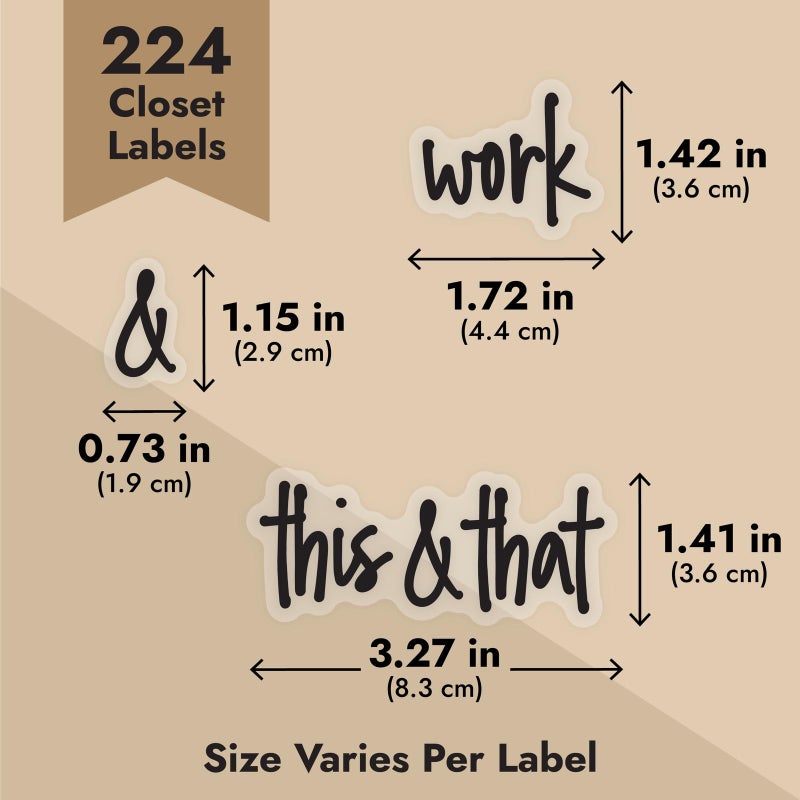 Talented Kitchen Closet Storage Labels - 224 Black Pre-Printed Closet Tags for Organizing Bins, Baskets, and Kitchen Storage (Water Resistant) - Image 4