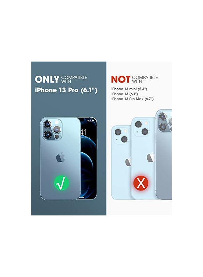 سوبكيس حافظة UB Edge Pro Series لهاتف iPhone 13 Pro (إصدار 2021) مقاس 6.1 بوصة، حافظة حماية شفافة بإطار نحيف مع واقي شاشة مدمج (أزرق سماوي) - Image 2