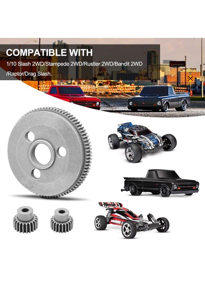 OGUNKE Ogrc Steel 48P 86T Spur Gear With 19T 21T Pinions Gear For Traxxas 1/10 Slash 2Wd Rustler 2Wd Stampede 2Wd Upgrade Parts (Replace Part 4686)  - Image 4