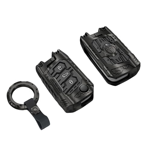 facaizhu Heavy Metal Key Fob Cover Case Protector for Volkswagen, Keychain, Accessories for VW (Type B -Black) - Image 1