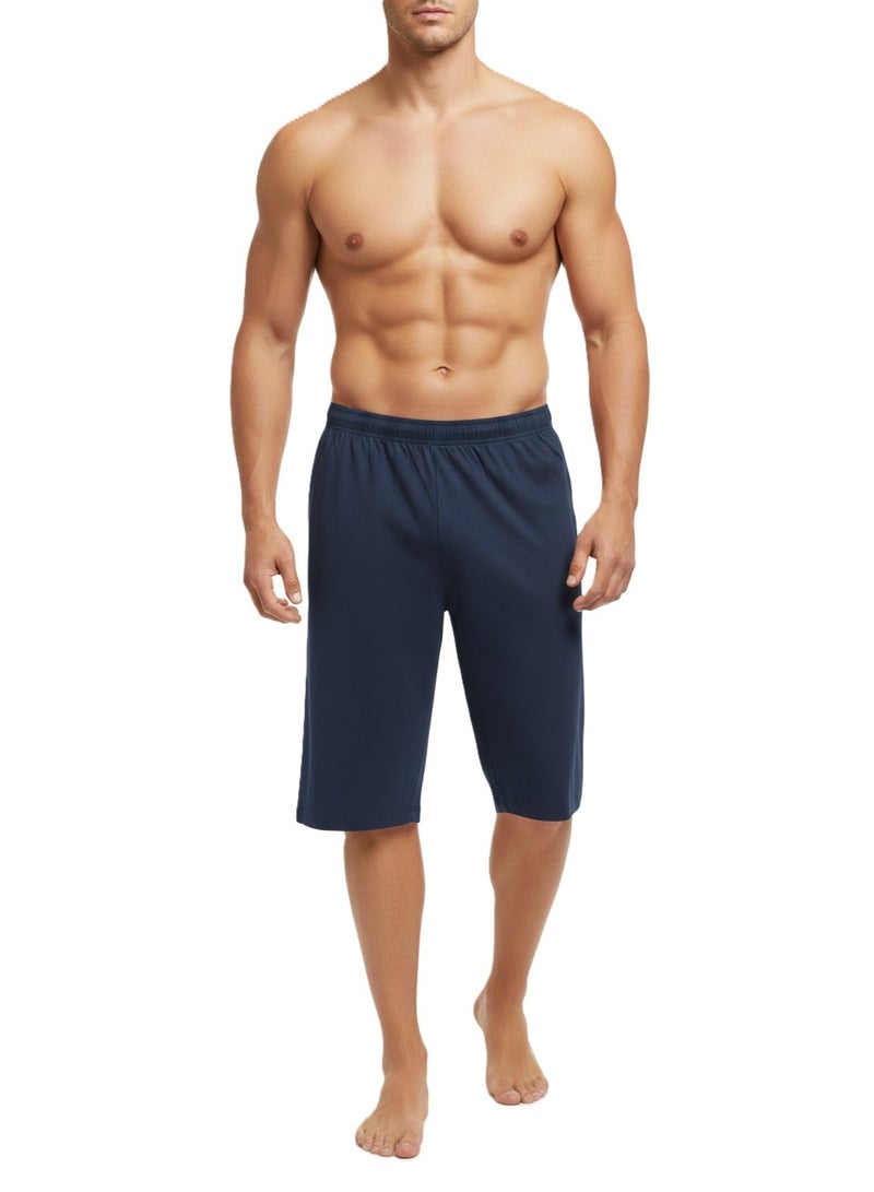 Men's Summer Cotton Short-Navy Blue