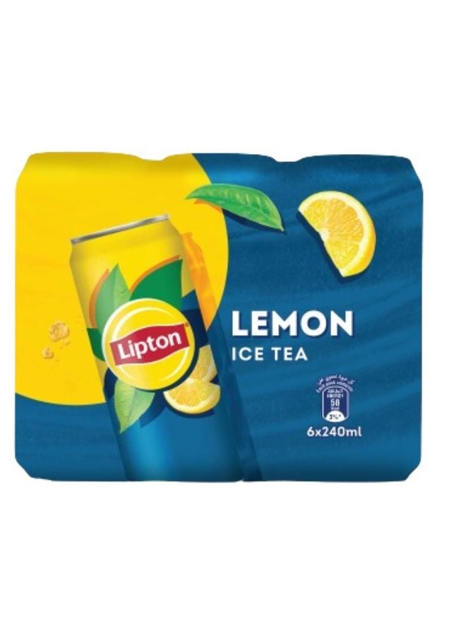 ليبتون علب شاي مثلج بنكهة الليمون 6x240مل - Image 1