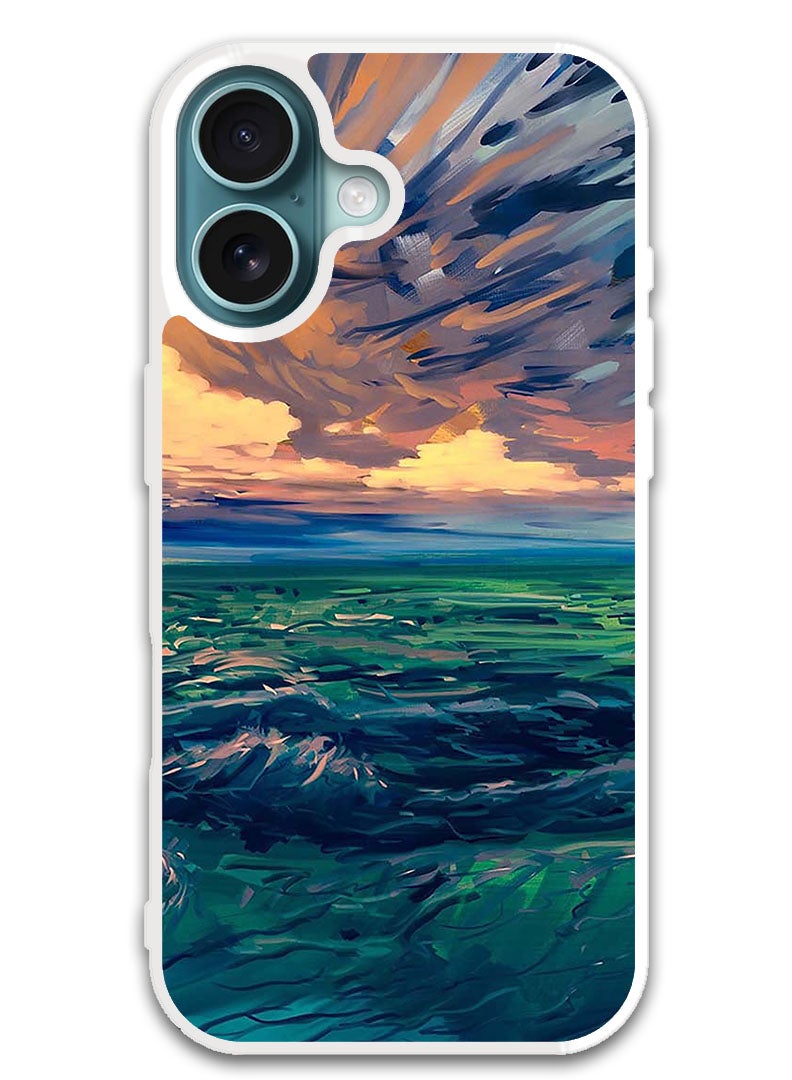 Theodor Protective Case Cover For APPLE IPHONE 16 Plus Landscape (White Bumper) - Image 1