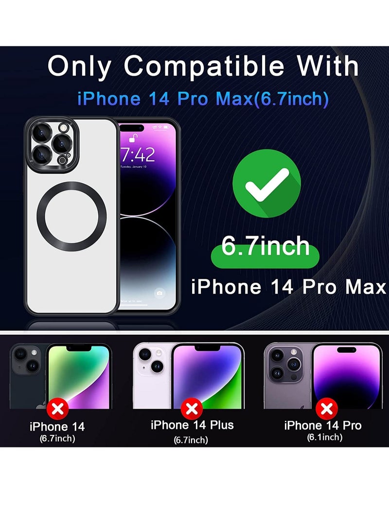 ELTRAZONE Compatible with iPhone 14 Pro Max Case Magnetic with Full Camera Lens Protective,Electroplated Silicone Clear Shockproof Protective Case Cover 6.7 Inch - Image 4