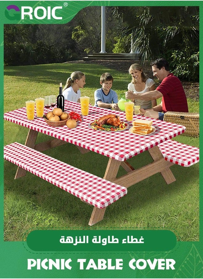 3Pcs OutdoorLines Vinyl Fitted Picnic Table Cover with Bench Covers,Waterproof Camping Tablecloth for Table,lastic Covers Outdoor, Camping,72x30 Inches Patio - pzsku/ZB2377BA7311DF6C245CDZ/45/_/1740641076/336534e8-f11a-46f5-871f-ff2e1991fbc9