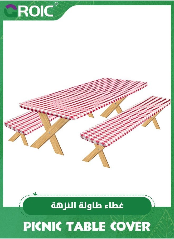 3Pcs OutdoorLines Vinyl Fitted Picnic Table Cover with Bench Covers,Waterproof Camping Tablecloth for Table,lastic Covers Outdoor, Camping,72x30 Inches Patio - pzsku/ZB2377BA7311DF6C245CDZ/45/_/1740641080/8dfed282-85a5-4266-9d64-1afb9b1ecb8a