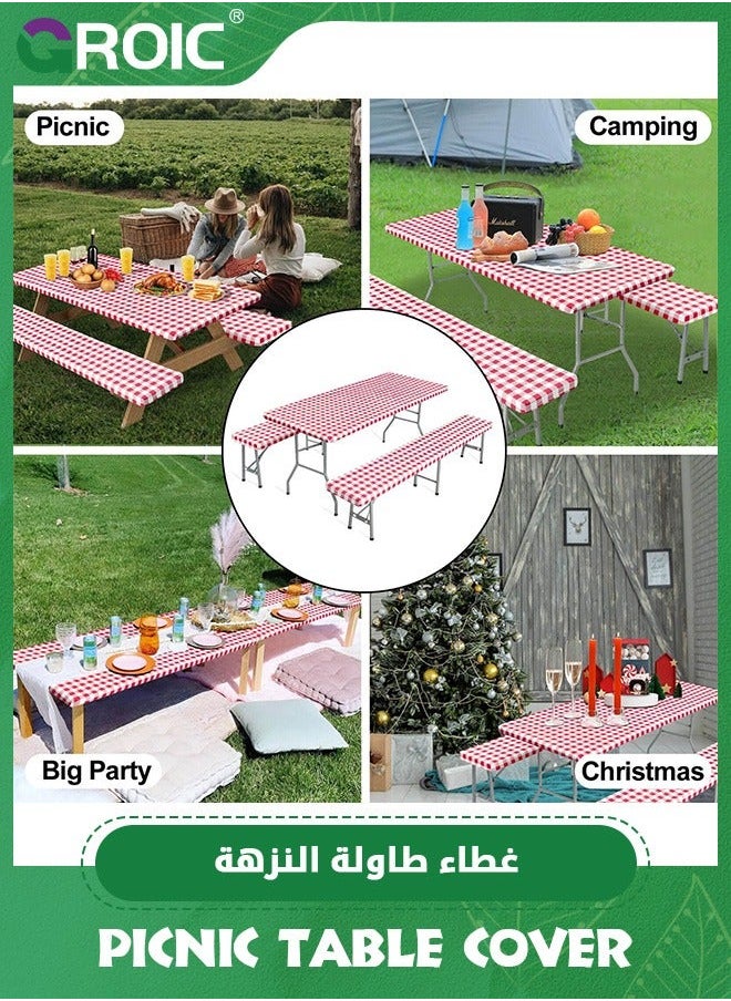 3Pcs OutdoorLines Vinyl Fitted Picnic Table Cover with Bench Covers,Waterproof Camping Tablecloth for Table,lastic Covers Outdoor, Camping,72x30 Inches Patio - pzsku/ZB2377BA7311DF6C245CDZ/45/_/1740641082/08894a7c-fe65-416d-bf71-081889ebde20