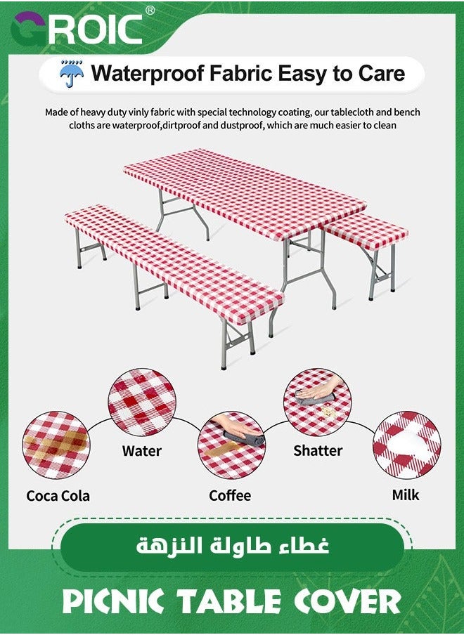 3Pcs OutdoorLines Vinyl Fitted Picnic Table Cover with Bench Covers,Waterproof Camping Tablecloth for Table,lastic Covers Outdoor, Camping,72x30 Inches Patio - pzsku/ZB2377BA7311DF6C245CDZ/45/_/1740641092/1da8da8d-80db-40cd-9d26-a46d129ff4dd