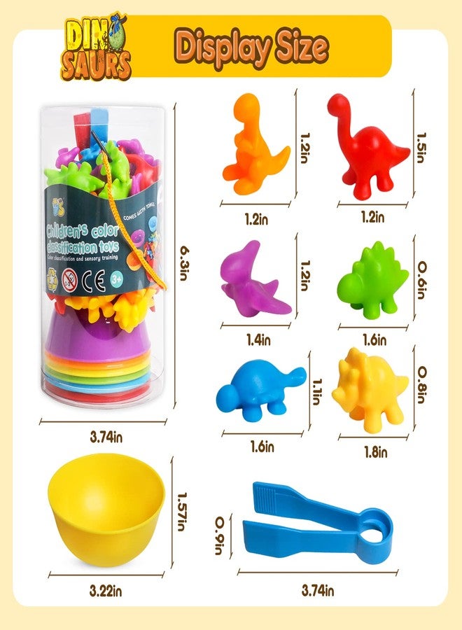 JOCHA Color Sorting and Counting Dinosaurs Toys for Toddlers 3 5 4 Years Old Preschool Matching Learning Educational Game Montessori Sensory Math Classification Activities Toys for Kids Boys Girls - Image 3