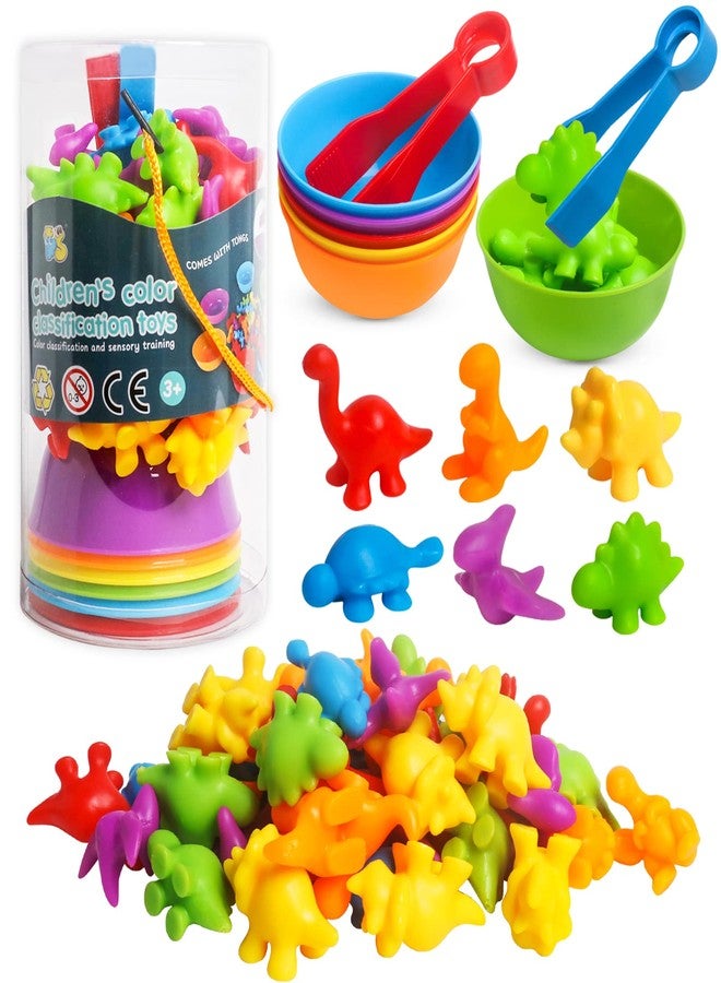 JOCHA Color Sorting and Counting Dinosaurs Toys for Toddlers 3 5 4 Years Old Preschool Matching Learning Educational Game Montessori Sensory Math Classification Activities Toys for Kids Boys Girls - Image 1