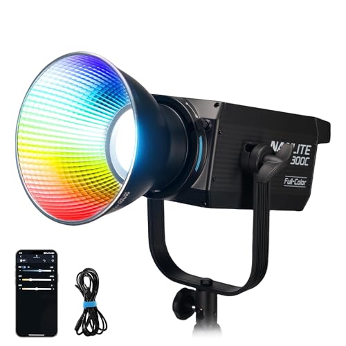 NANLITE FS-300C 300w RGB Studio Spotlight, 2700K-7500K, APP Control,Led Video Light Bowens Mount for Photography, Videography,Live Streamer,Content Creation - Image 1