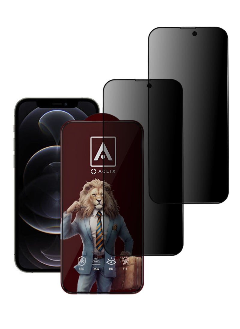 ACLIX 2 Pieces Antistatic ESD Dustproof Premium Quality High Definition Tempered Glass Screen Protector Designed For  iPhone 12 Pro - Image 1