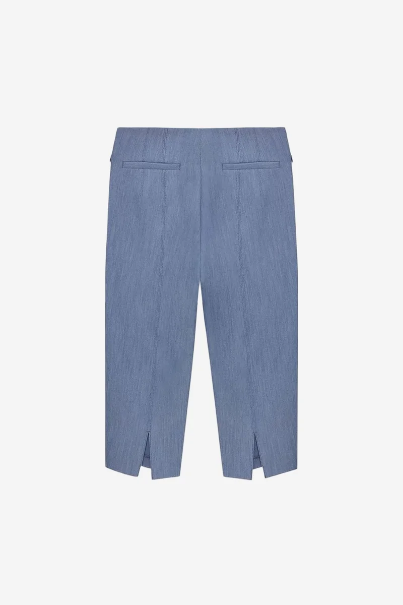 Dilvin Maya Blue DILVIN High-waist Straight Capri Shorts With Slit for Women | Best Price UAE