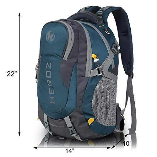 HEROZ Hammer Unisex Nylon 45 L Travel Laptop Backpack Water Resistant Slim Durable Fits Up to 17.3 Inch Laptop Notebook (ALL) (Grey & A. Blue 1000) - Image 5