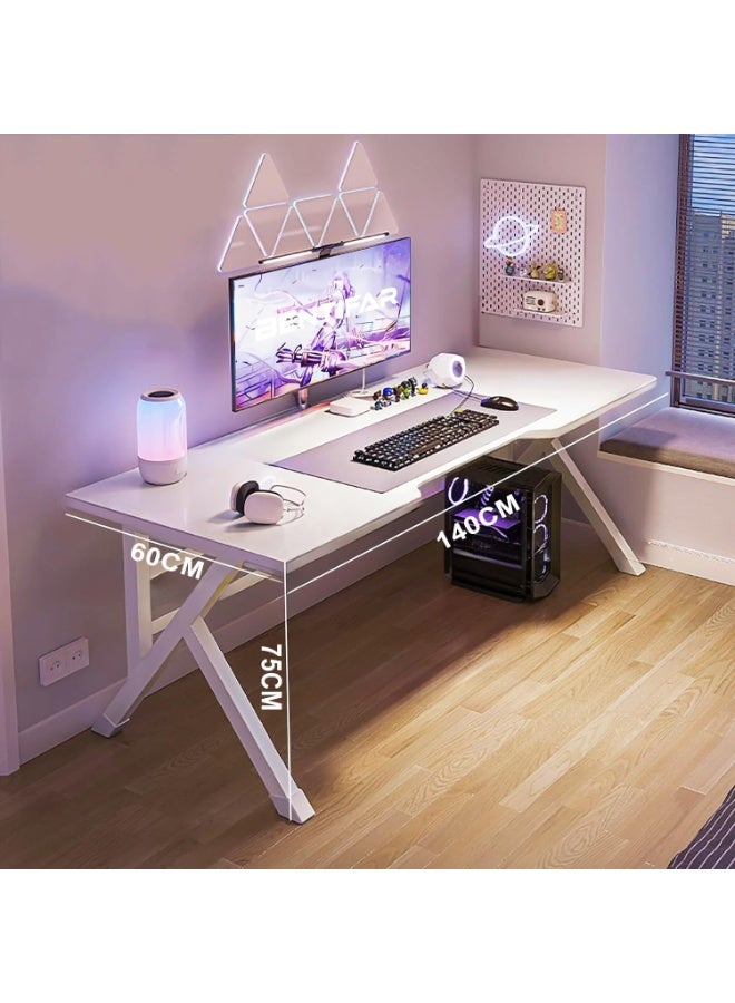 Beauenty Gaming Desktop Computer Desk,Home Office Desk,Versatile Gaming and Study Solution for Modern Homes,Ideal for Students and Gamers,Spacious and Functional (White,140x60x75CM) - Image 2