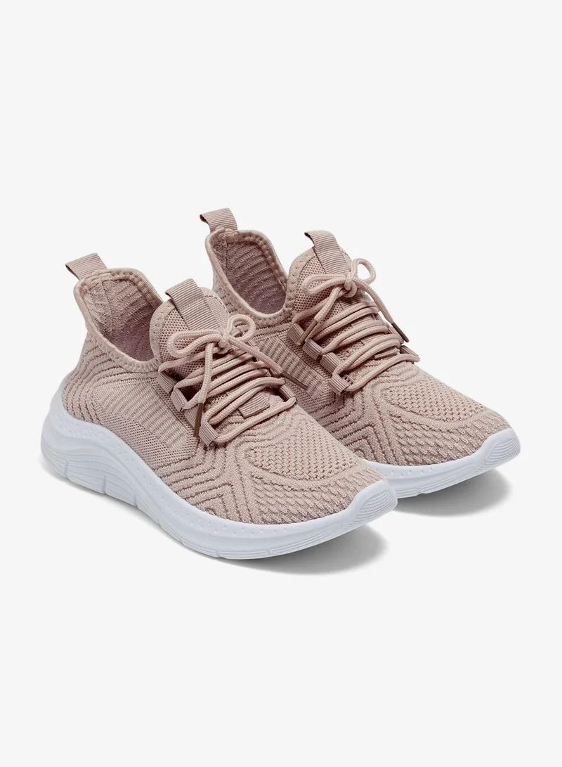 Souluxe Pink Knit Sports Trainers
