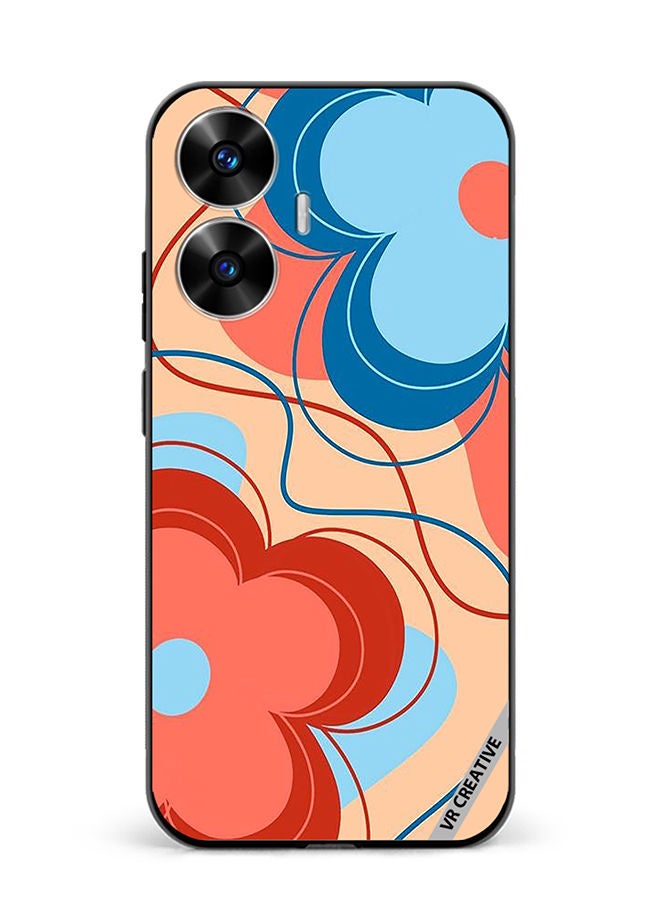 VR CREATIVE Protective Case Cover For Realme C55 Flower Design Multicolour - Image 1