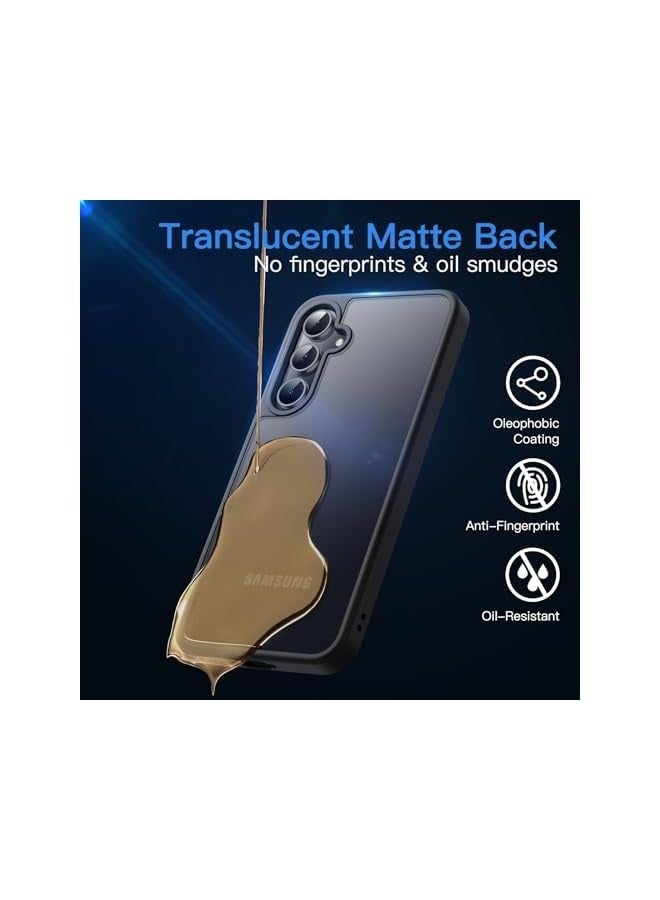 JETech 3 in 1 Matte Case for Galaxy A55 5G with 2-Pack Tempered Glass Screen Protector, Translucent Frosted Shockproof Phone Cover with Camera Protection (Black) - Image 4