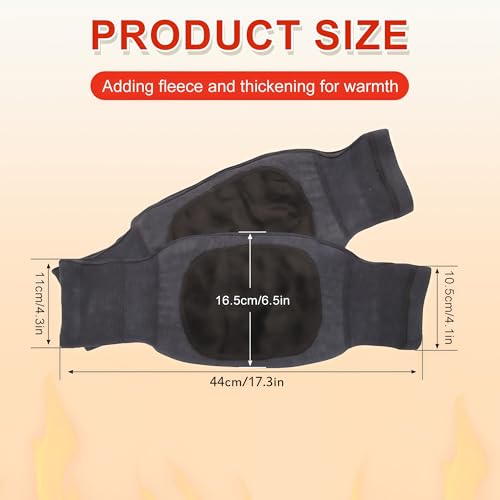 Elandy 1 Pair(2PCS) Fleece Lined Knee Warmers for Winter, Dark Grey Cashmere-Like Thermal Knee Pads,Unisex Adults Elastic Warm Knee Brace for Cycling Outdoor Daily Wear - Image 2