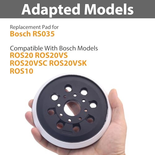 SHUTTLE GENIUS 5 Inch 8 Holes Hook & Loop Replacement Sander Pad for Bosch RS035 Compatible with Bosch ROS10 ROS20 ROS20VS ROS20VSC ROS20VSK(2 Pack) - Image 3