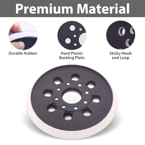 SHUTTLE GENIUS 5 Inch 8 Holes Hook & Loop Replacement Sander Pad for Bosch RS035 Compatible with Bosch ROS10 ROS20 ROS20VS ROS20VSC ROS20VSK(2 Pack) - Image 4