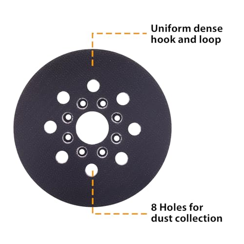 SHUTTLE GENIUS 5 Inch 8 Holes Hook & Loop Replacement Sander Pad for Bosch RS035 Compatible with Bosch ROS10 ROS20 ROS20VS ROS20VSC ROS20VSK(2 Pack) - Image 5