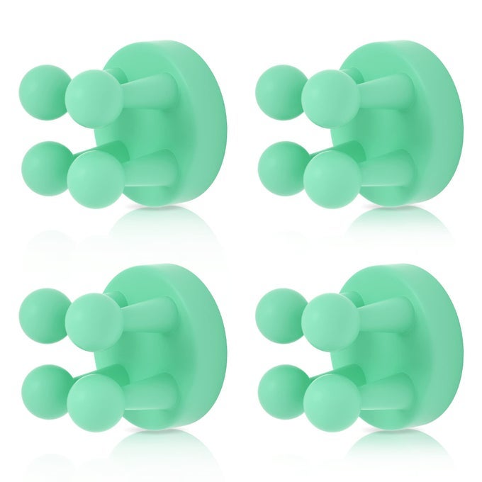 4 PCS SILICONE TOOTHBRUSH HOLDER MULTIFUNCTION HOOK WATERPROOF SELF ADHESIVE SINGLE TOOTHBRUSH HOOK PLUG HOLDER FOR WALL FOR HANGING BATHROOM KITCHEN LIVING ROOM OFFICE