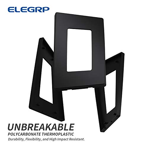 ELEGRP Matte Black 1-Gang Screwless Decorative Wall Plates, Standard Size Unbreakable Thermoplastic Faceplate Cover for Decorator Receptacle Outlet Switch, UL Listed (5 Pack) - Image 4