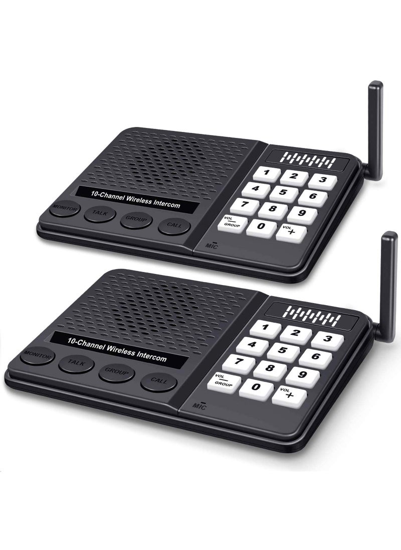 GLCONN Intercoms Wireless for Home - 10 Channel 3 Privacy Code Wireless Intercom System for Home House Business Office - GLCONN 1.1 Mile Range Room to Room Intercom Communication System - 2 Pack  - Image 1