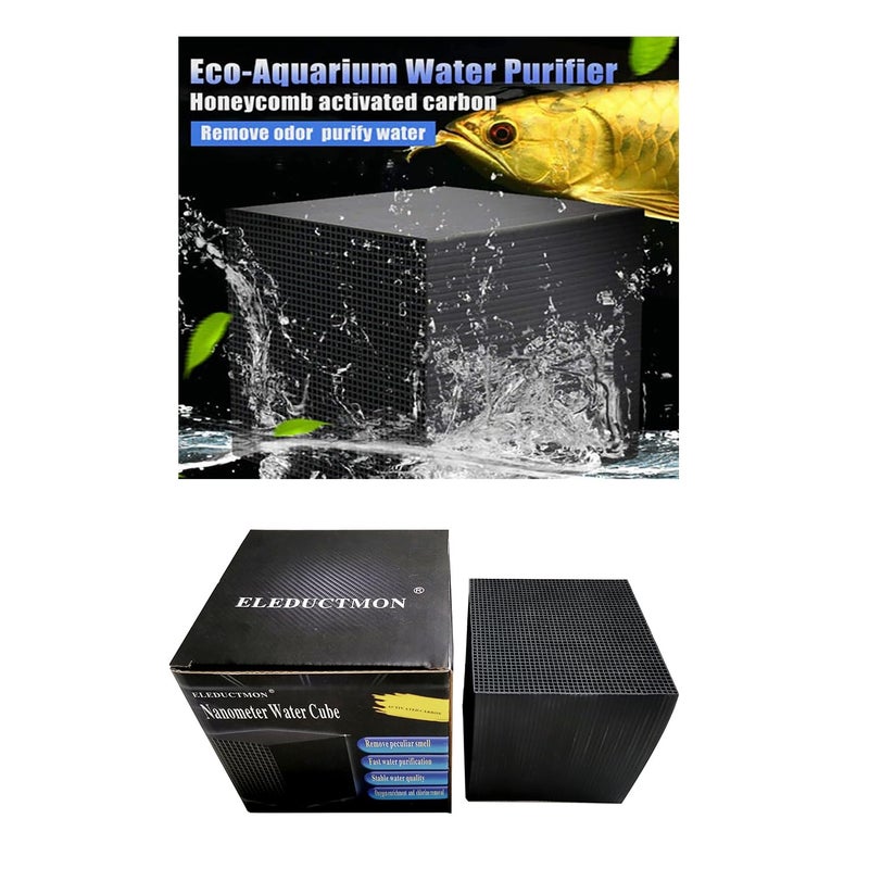 ELEDUCTMON Aquarium Filter Cube, 4x4x4 Inch Eco-Friendly Water Purifier with Activated Carbon, Ultra-Strong Filtration for Freshwater & Saltwater Fish Tanks, Ponds, Stock Tanks - Image 1