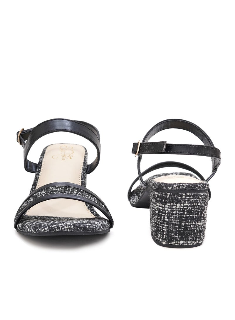 Sole House Sole House Timeless Charm: Classic Tweed Block Heels with Modern Straps - perfect for parties, celebrations & special occasions.  - Image 2
