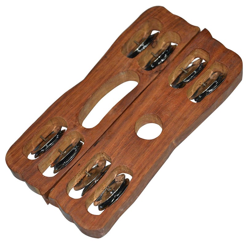 DESCTIDY Wooden 2 Pair of Kartal Hand-Cymbals Indian Musical Percussion Instrument 4Pc - Image 2