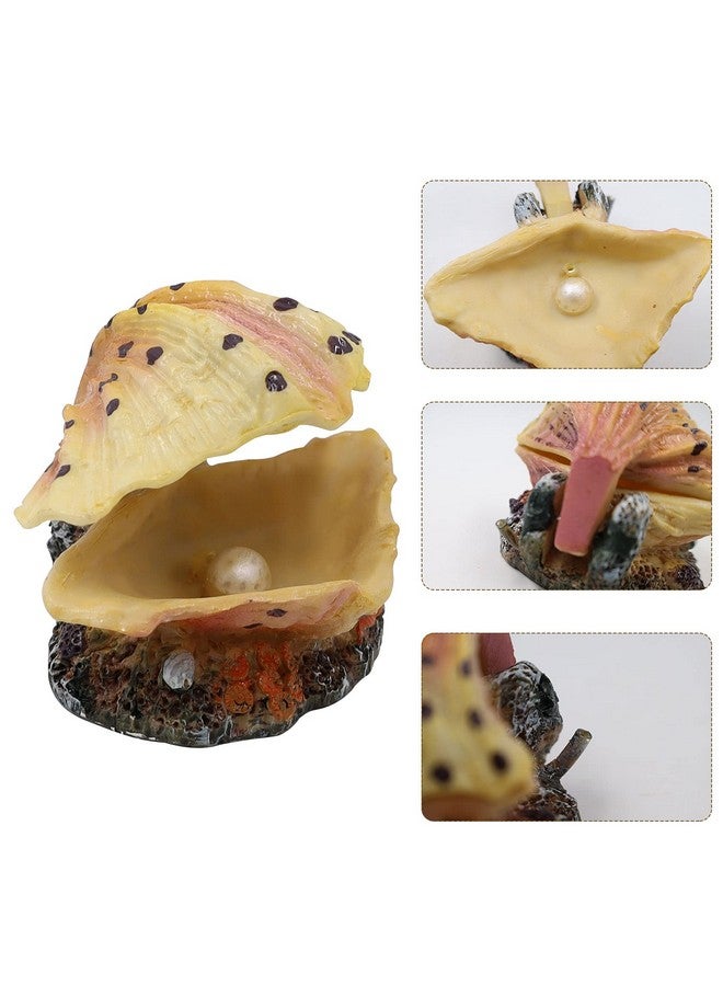 Abnaok Aquarium Shell Decoration, Tropical Clam Live-Action Ornament, For Fish Tank Aerating, Aquarium Oxygenated - Shell Pearl Air Stone Bubble Decoration - Image 4