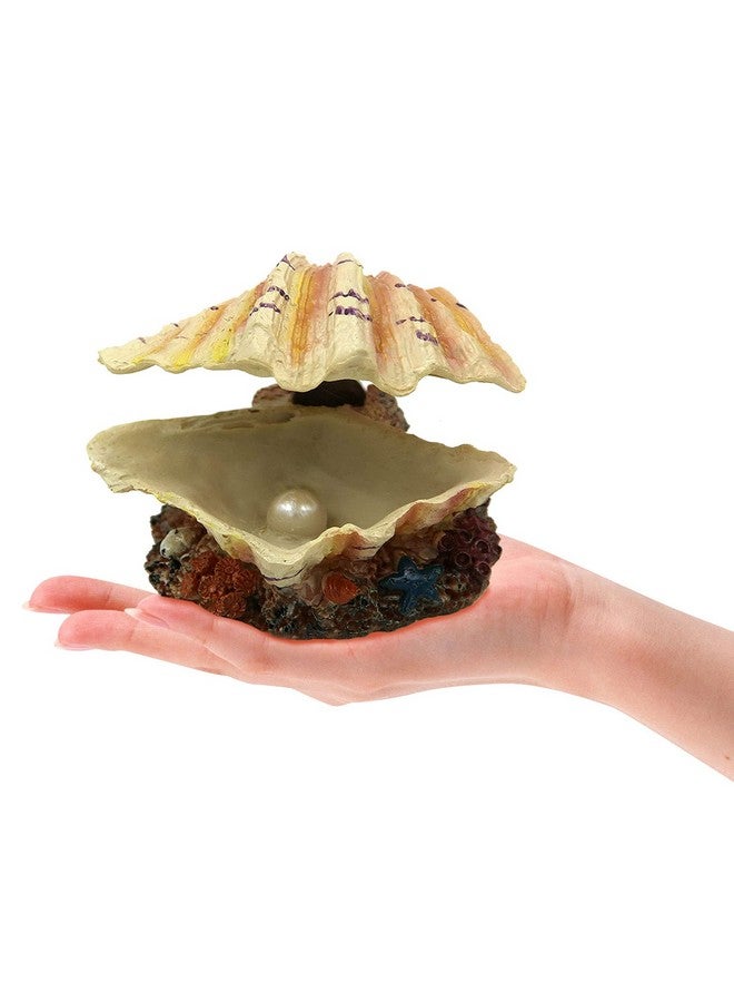 Abnaok Aquarium Shell Decoration, Tropical Clam Live-Action Ornament, For Fish Tank Aerating, Aquarium Oxygenated - Shell Pearl Air Stone Bubble Decoration - Image 5