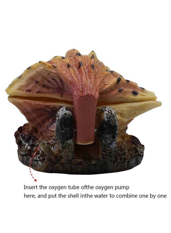 Abnaok Aquarium Shell Decoration, Tropical Clam Live-Action Ornament, For Fish Tank Aerating, Aquarium Oxygenated - Shell Pearl Air Stone Bubble Decoration - Image 3