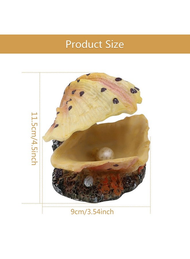 Abnaok Aquarium Shell Decoration, Tropical Clam Live-Action Ornament, For Fish Tank Aerating, Aquarium Oxygenated - Shell Pearl Air Stone Bubble Decoration - Image 2