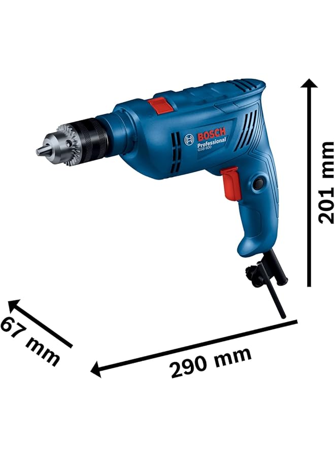 BOSCH Impact Drill 13Mm Gsb 600 With 98 Piece Drill Bit Set Model No 06011A03Lb - Image 4