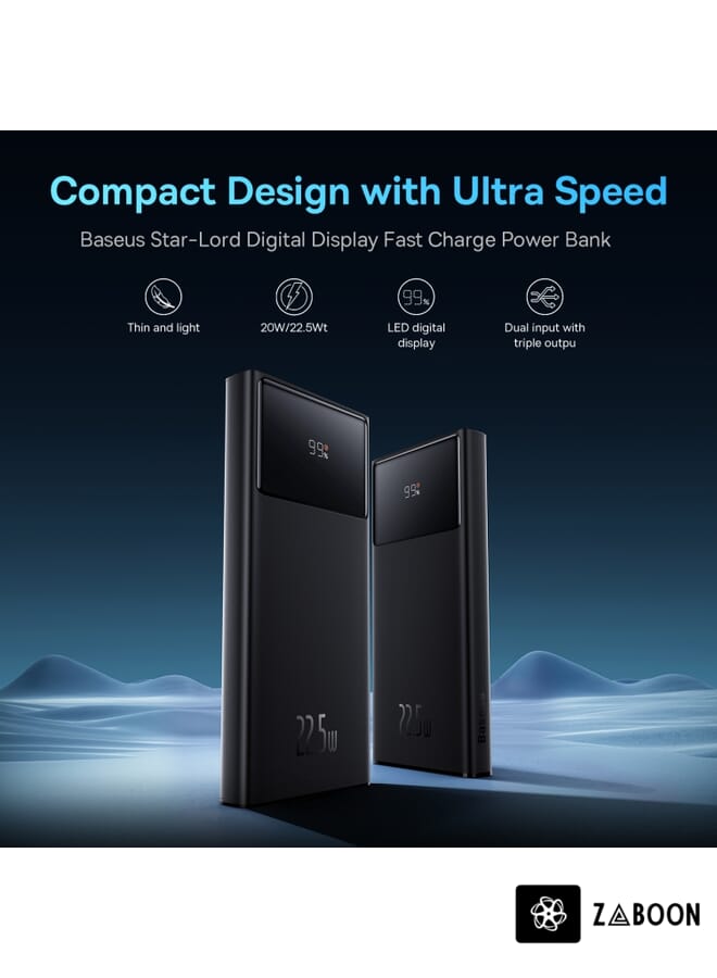 Zaboon بايوس ستار لورد شاحن متنقل سريع بشاشة رقمية 10000 مللي أمبير 22.5 واط - Image 2