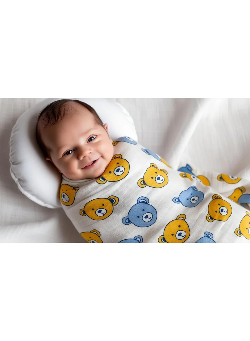 TUMMY TUMMY Cartoon Printed Muslin Baby Swaddle Combo