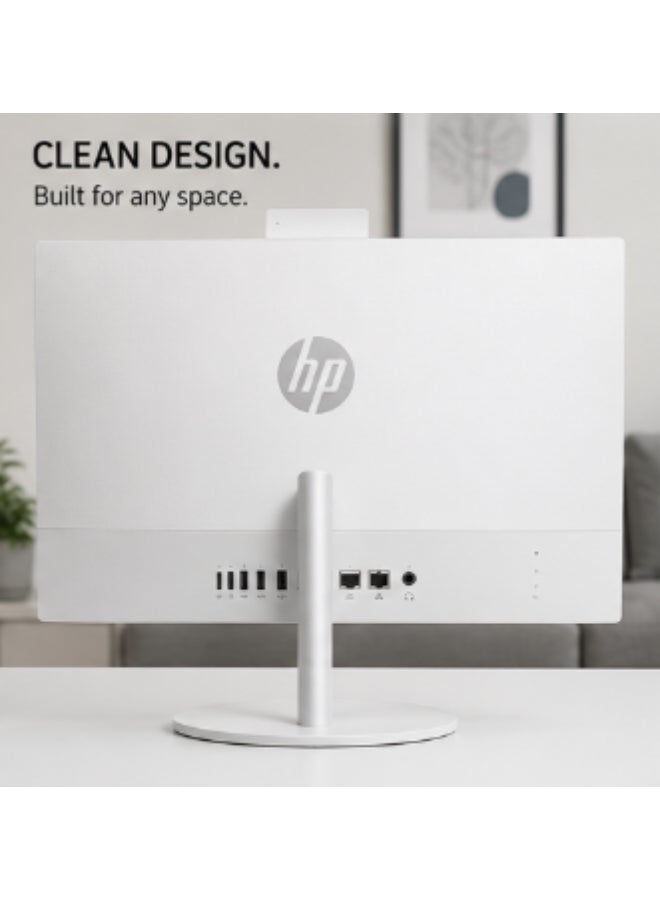 HP All-in-One AI 24-cr2026nh Desktop Computer, 24” FHD IPS Touch Display, Intel Core Ultra 7 255U, 8GB DDR5 RAM, 512GB NVMe SSD, Intel UHD Graphics, Windows 11 Pro, Wired Keyboard & Mouse, Snow White English Snow White - Image 4