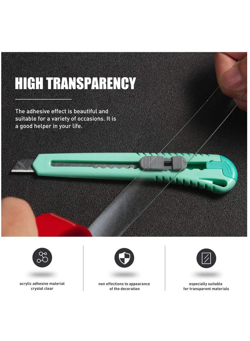 Beauenty Double Sided Tape 2 Pack Heavy Duty Acrylic Clear Strong Adhesive Waterproof Removable Double Sided Mounting Tape for Carpet Fix Home Office Wall Decor DIY Crafts Car Glass Decor - Image 5