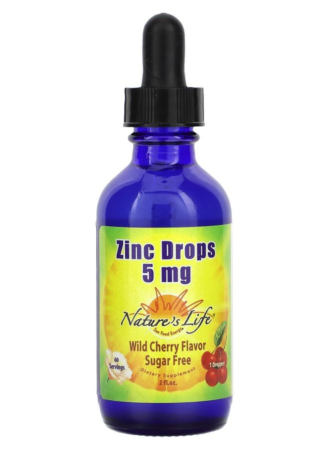 Nature's Life Zinc Drops Sugar Free Wild Cherry 5 mg 2 fl oz 