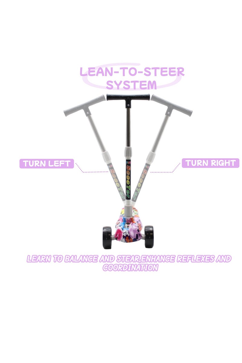 EASY FUTURE Scooters for Kids with Foldable & Height Adjustable Handle Kick Scooter with LED PU Wheels & Rear Brake Scooter for 3 to 8 Years - Image 4