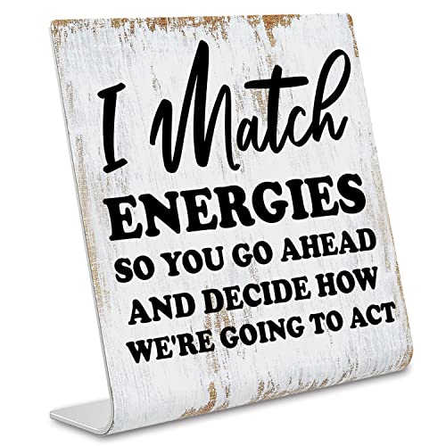 TRCENDE Funny Office Desk Sign, Office Humor Quotes Decoration Gifts for Women Coworker, 4" x 4" Square Stainless Steel Sign - Image 1
