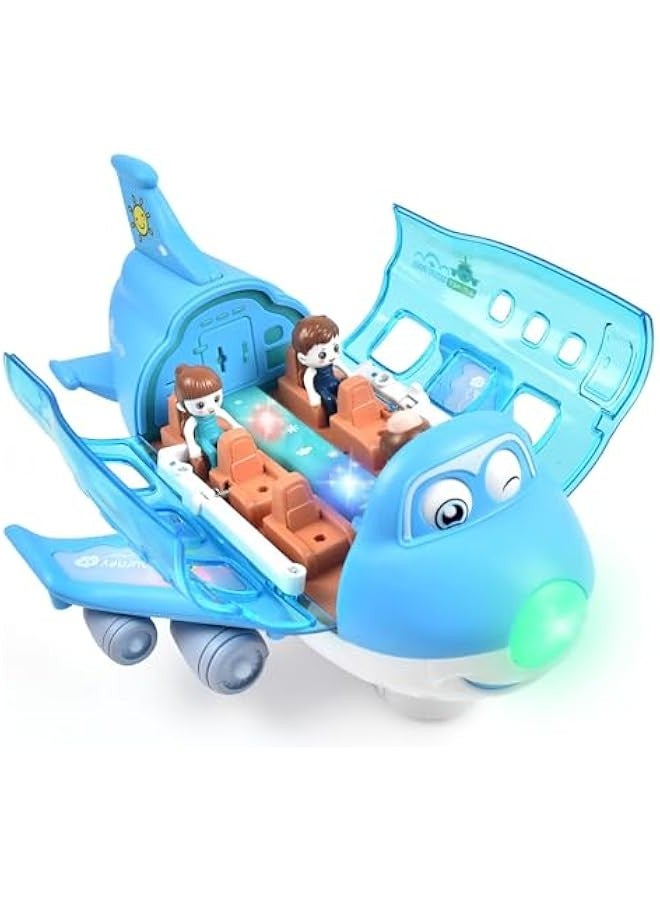 إسكدنيا توكو مجموعة العاب طائرة كارجو مضيئة للاطفال من سن 3 سنوات فما فوق، هدية للاولاد والبنات، ازرق داكن، 8811-18 - Image 1