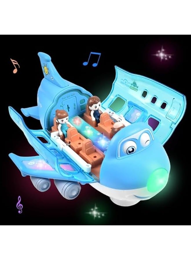 إسكدنيا توكو مجموعة العاب طائرة كارجو مضيئة للاطفال من سن 3 سنوات فما فوق، هدية للاولاد والبنات، ازرق داكن، 8811-18 - Image 3