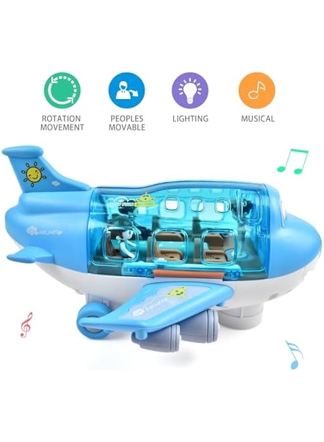 إسكدنيا توكو مجموعة العاب طائرة كارجو مضيئة للاطفال من سن 3 سنوات فما فوق، هدية للاولاد والبنات، ازرق داكن، 8811-18 - Image 2